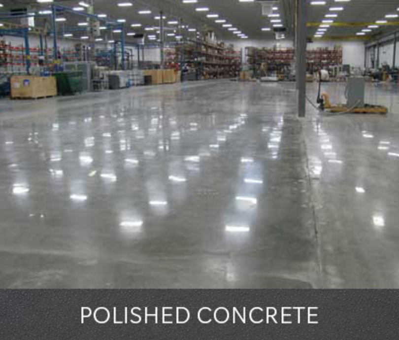 Picture of contractor polishing worn out concrete floor